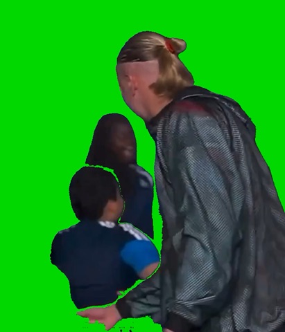 Haaland Greets A Kid green screen