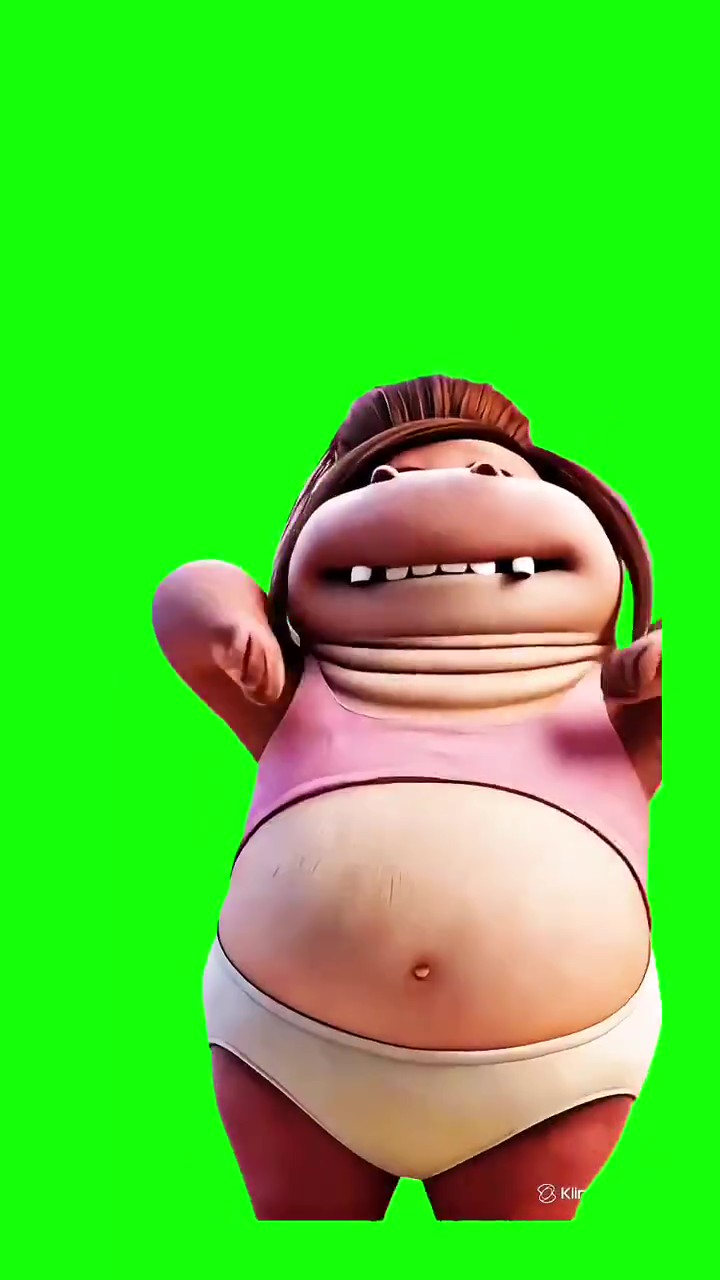 Hippo dancing  green screen