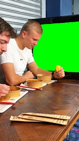 Holland And MrBeast Scared green screen