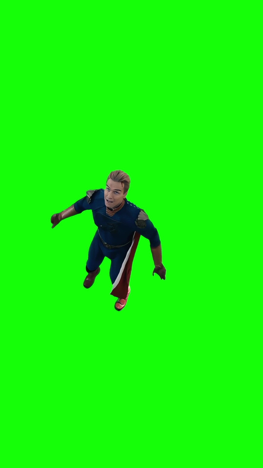 Homelander trying to jump green screen