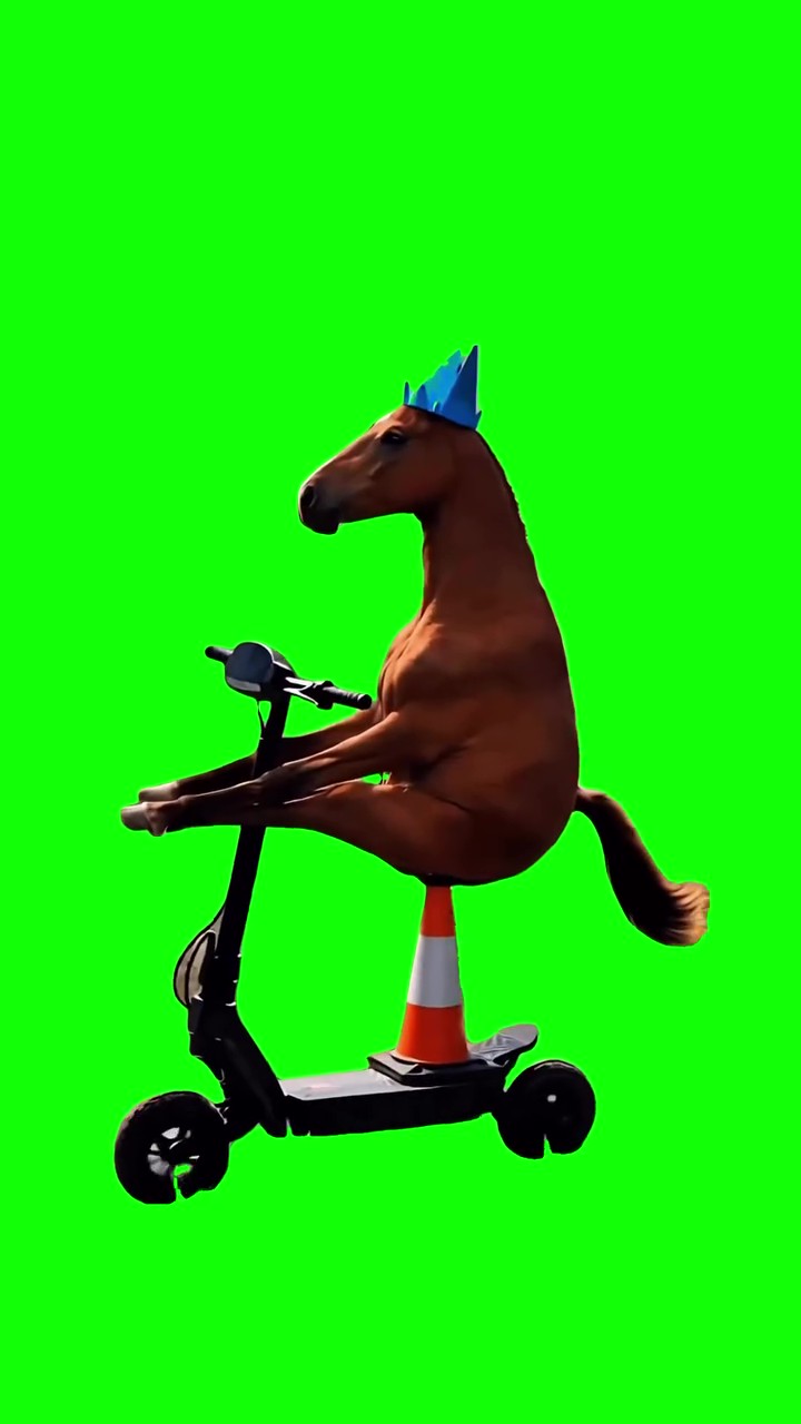 Horse Riding the Scooter green screen