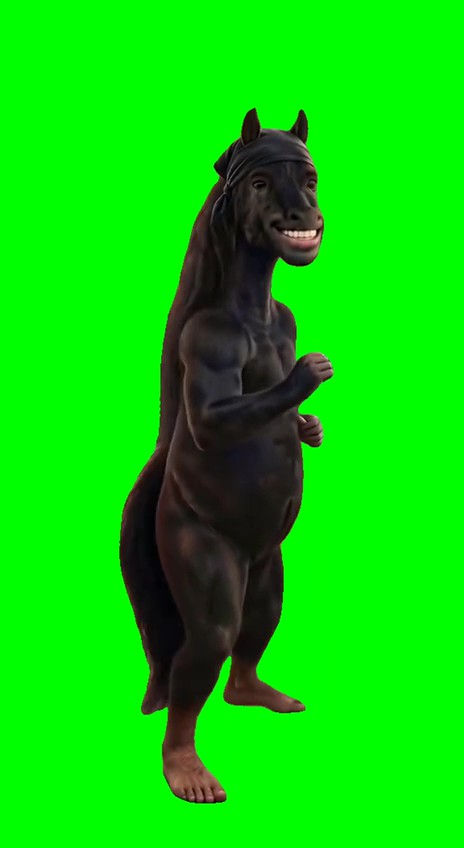 Horse is doing the viral King Nasir dance green screen