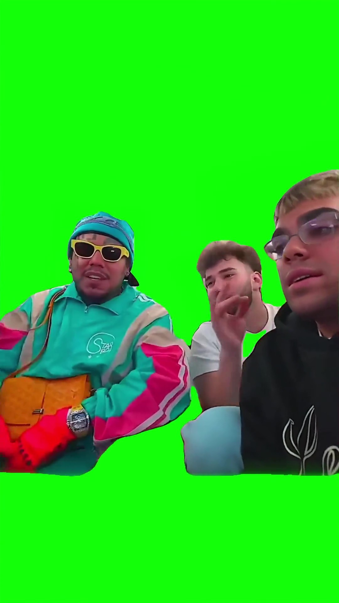 I walk haters down 6ix9ine green screen