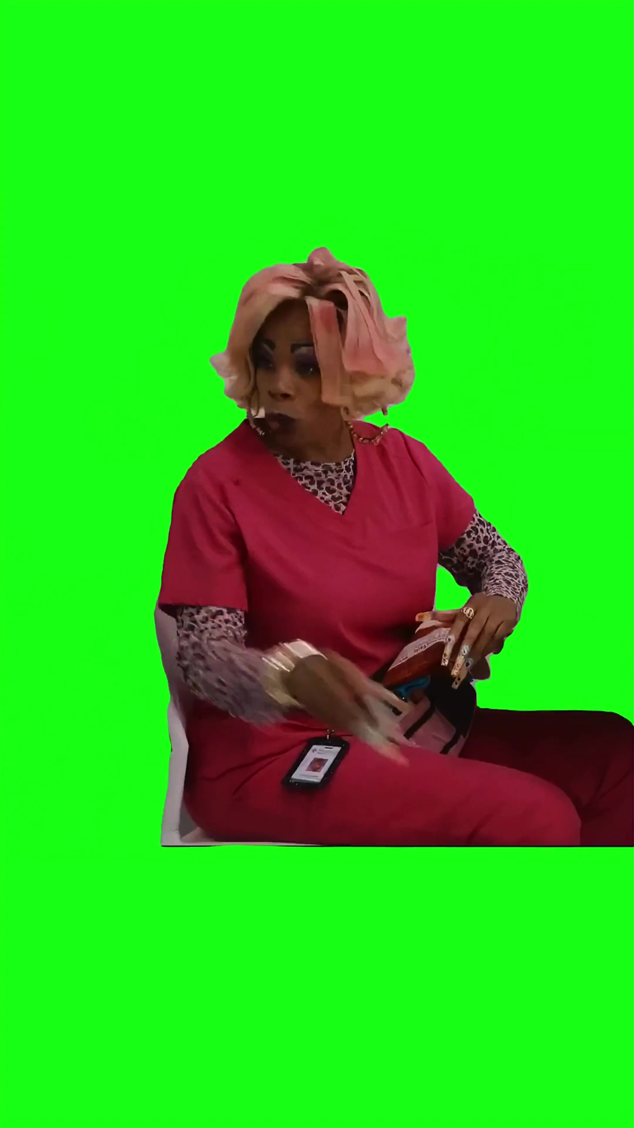 I’m on break green screen