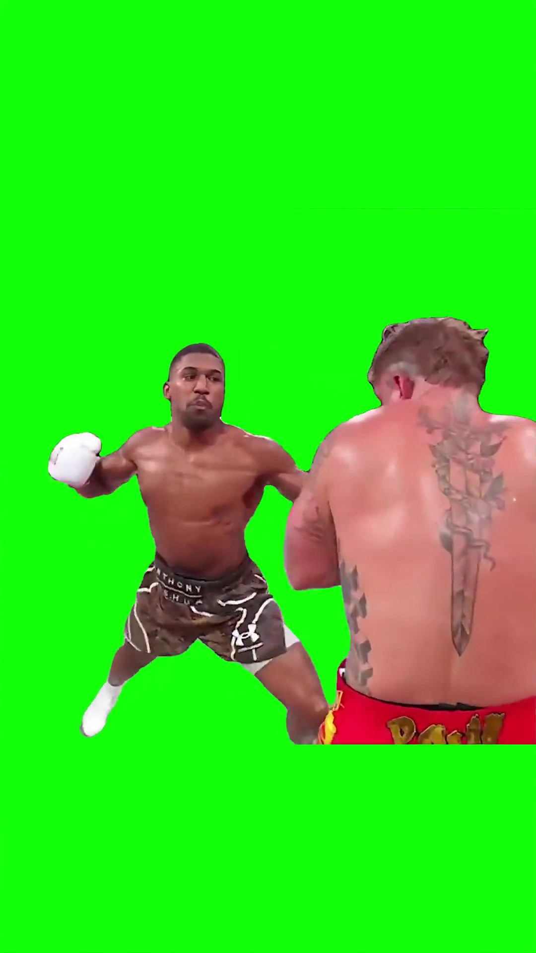 Jake Paul gets knocked out  green screen