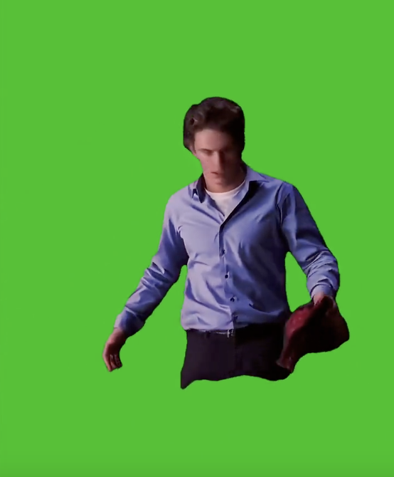 James Franco Shocked green screen