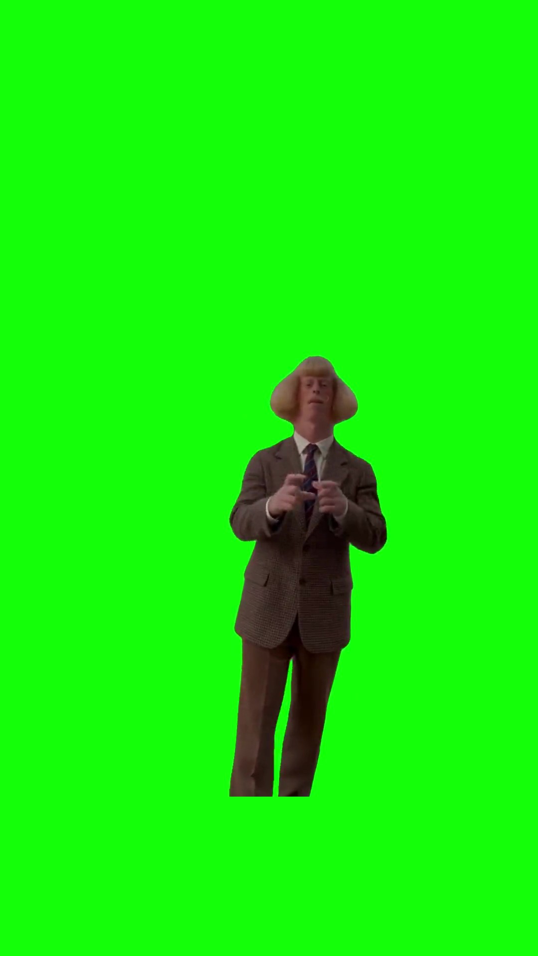 Jean in a suit green screen