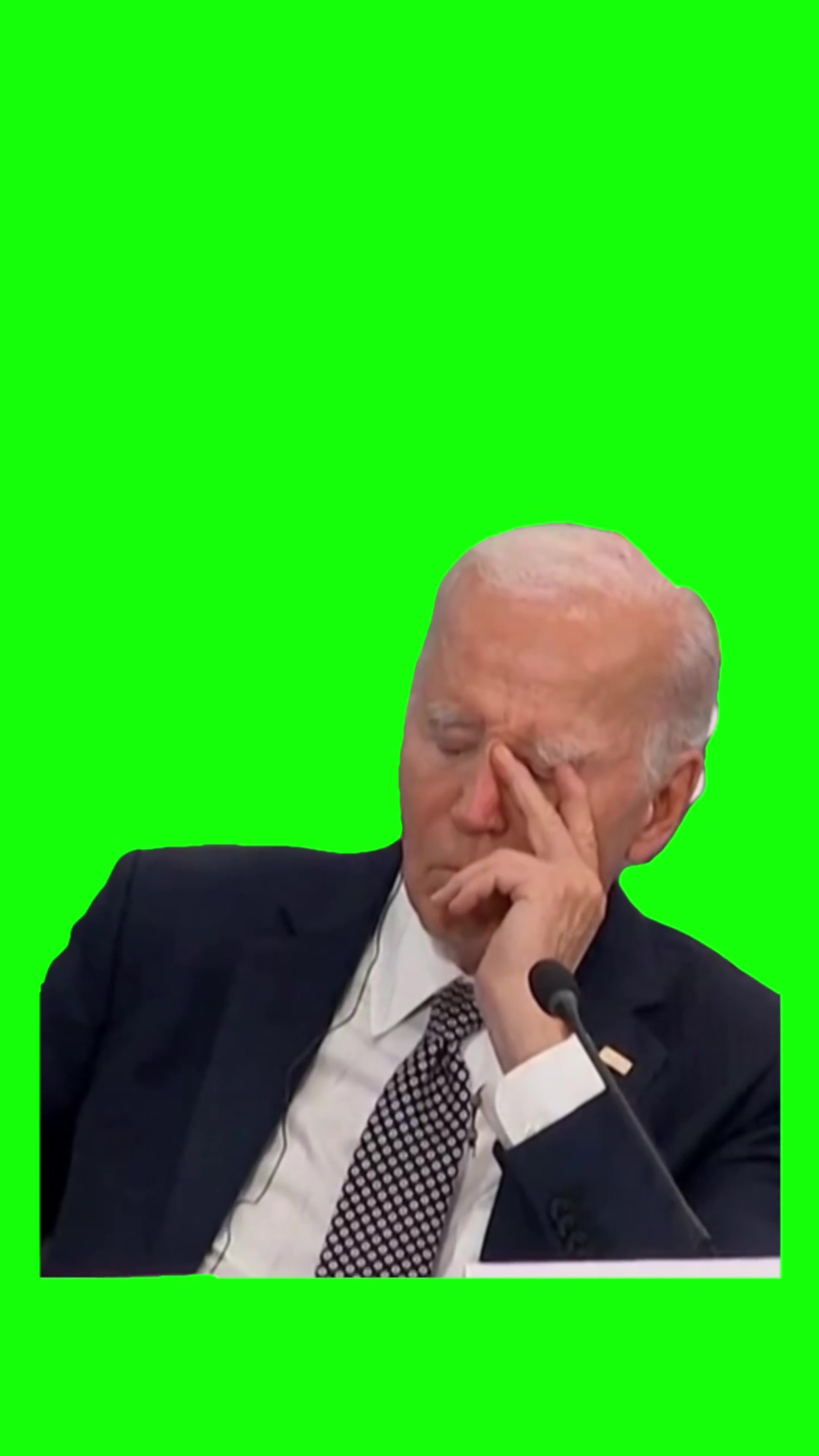 Joe biden resting eyes green screen