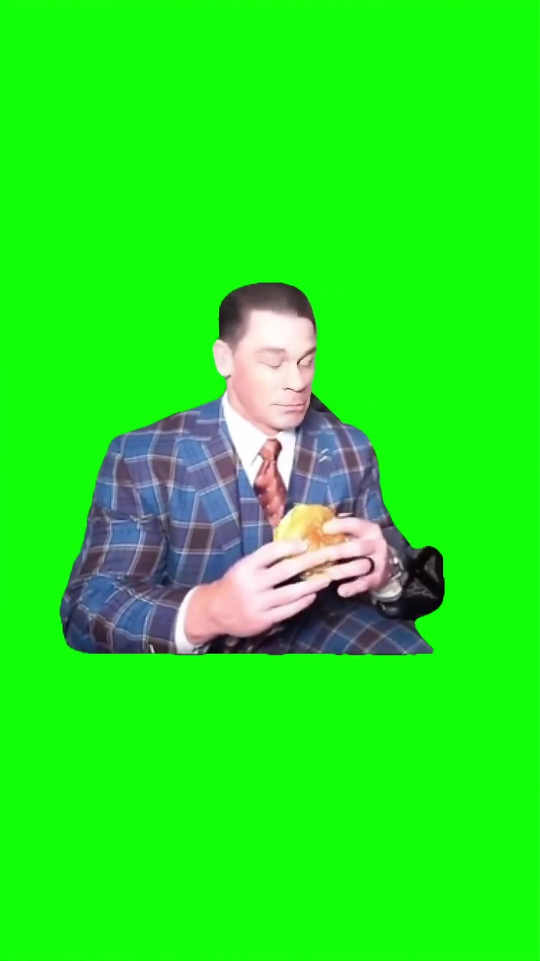 John Cena looking at the watch green screen