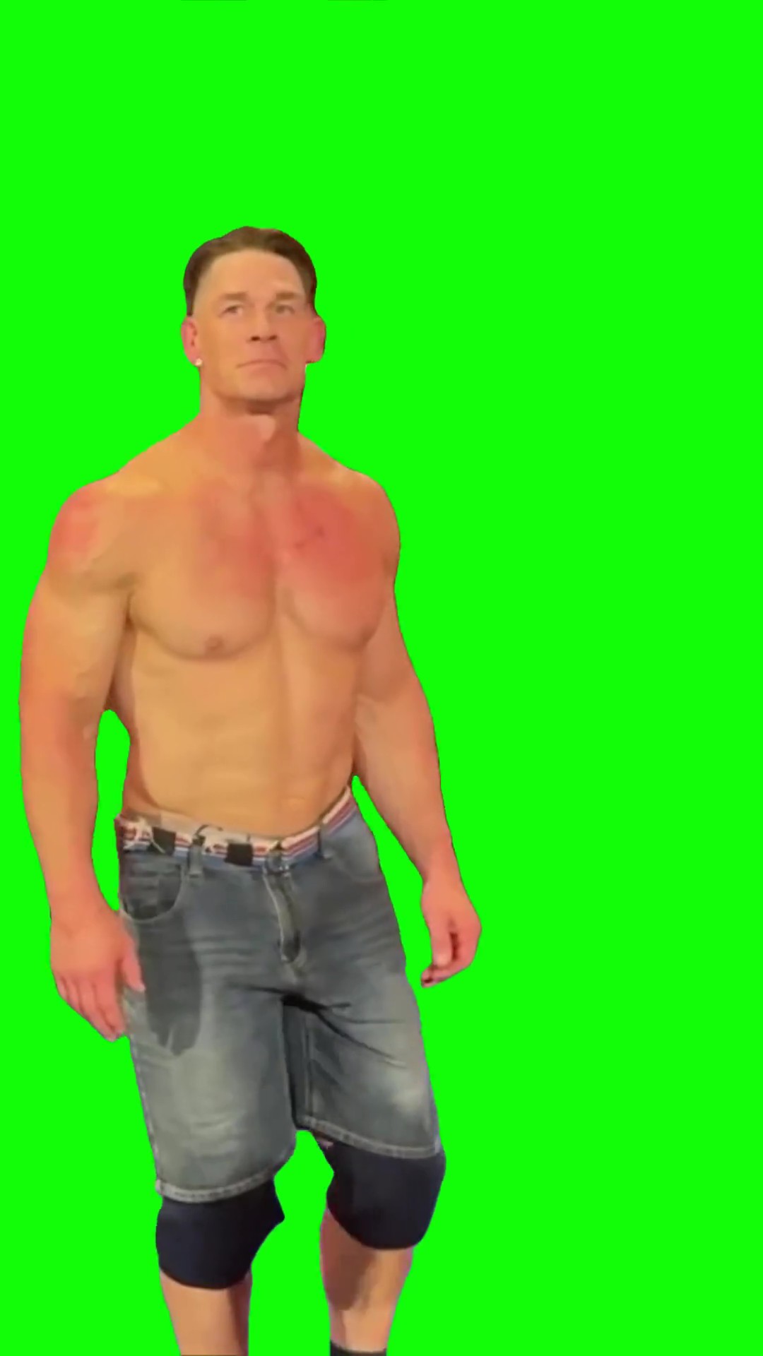 John Cena turns around green screen