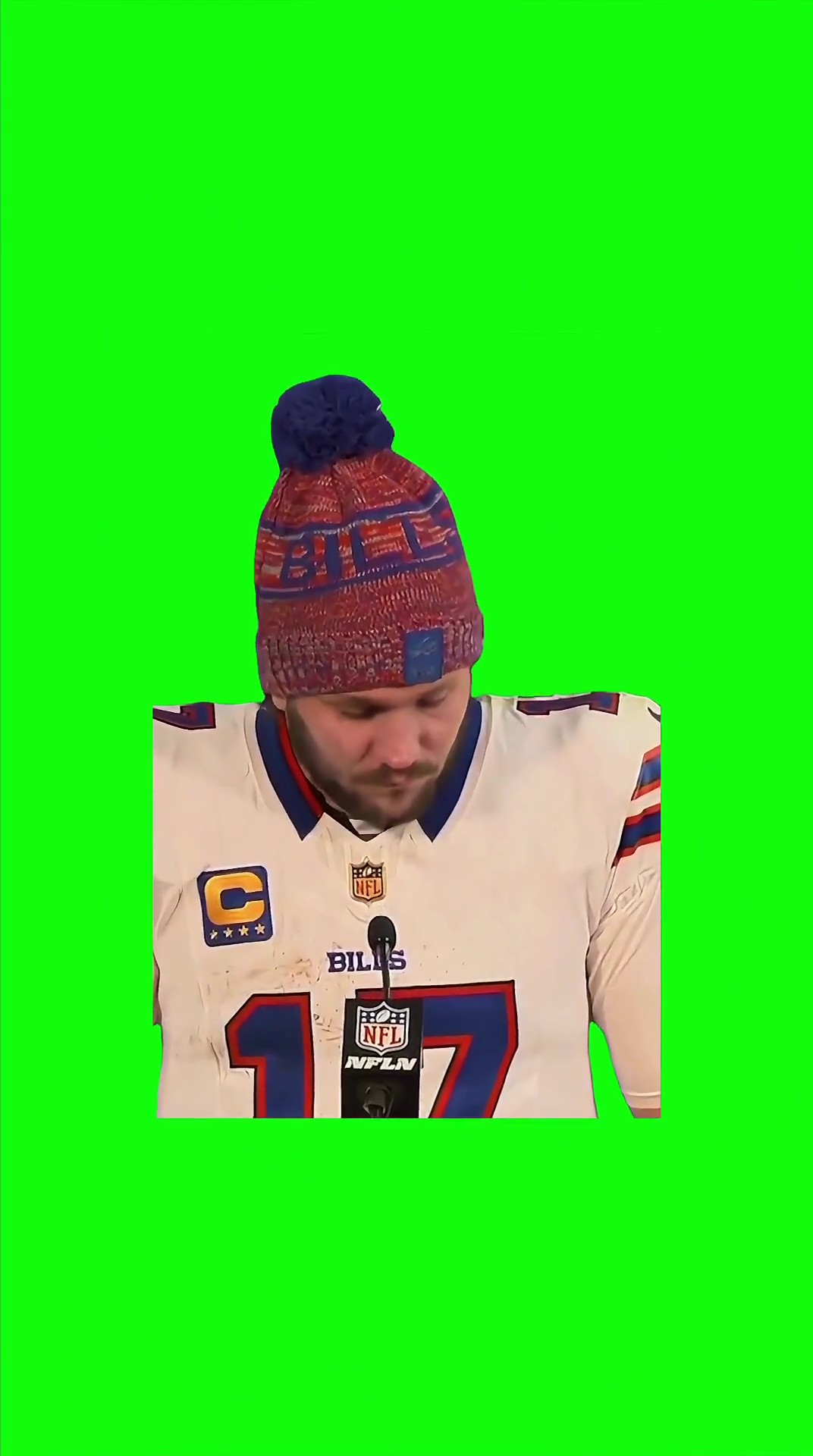 Josh Allen Crying green screen