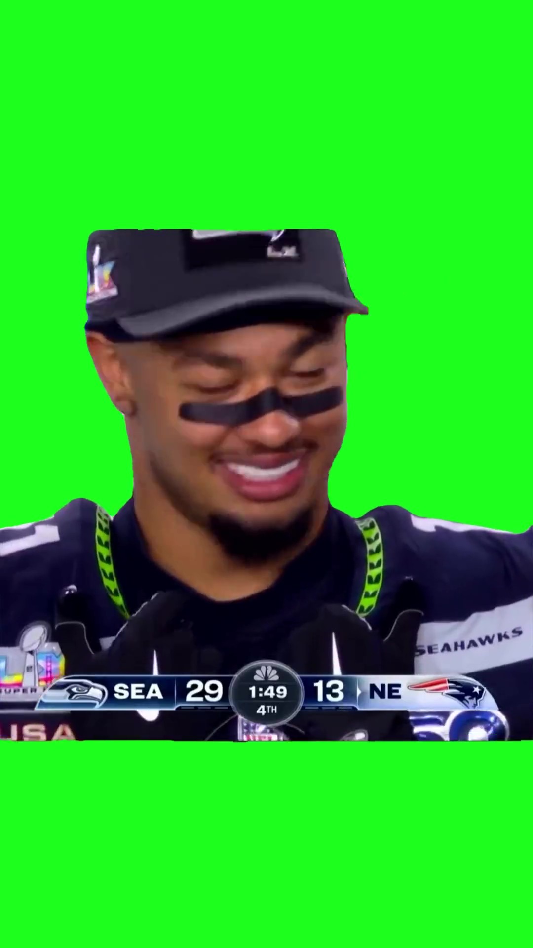 Jsn looking happy green screen