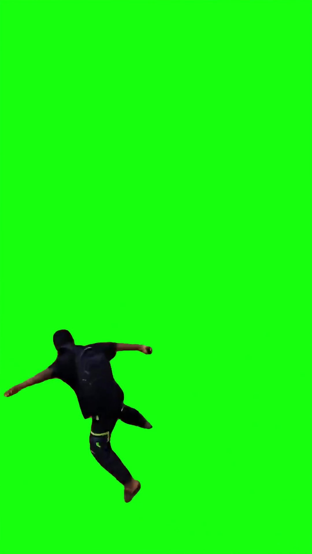 Jump kicking  green screen