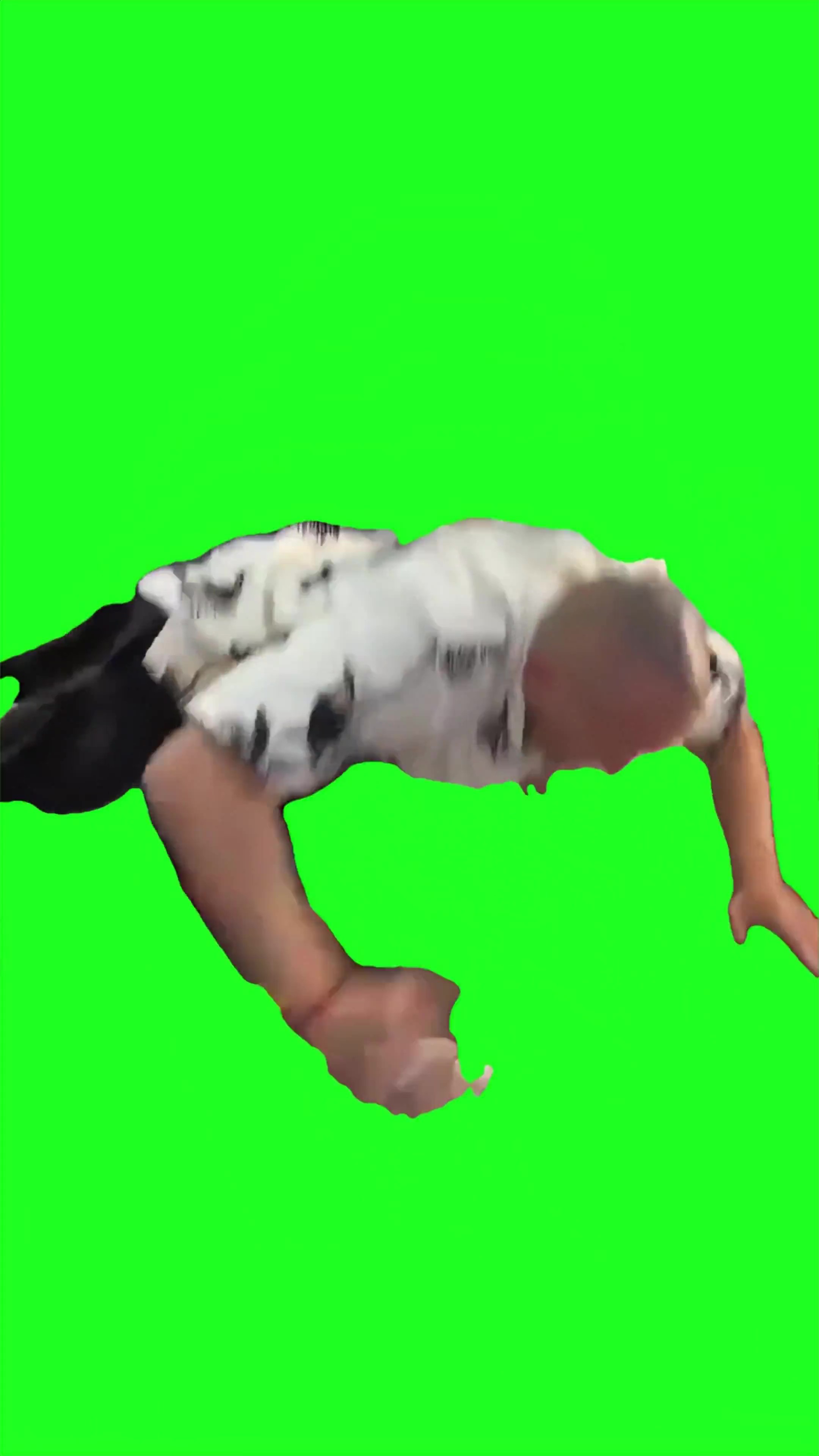 Jump on table green screen
