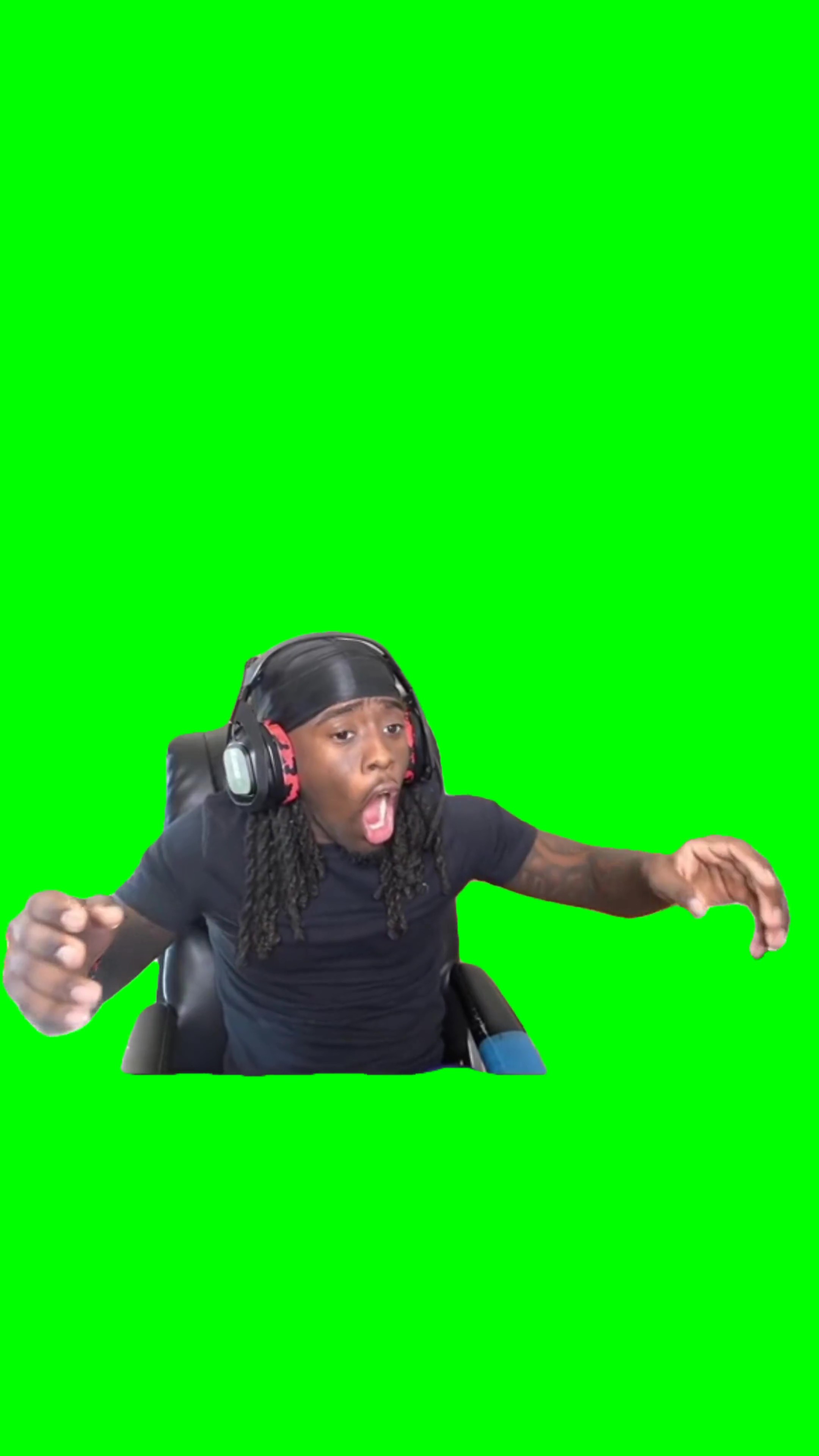Kai Cenat Shocked green screen