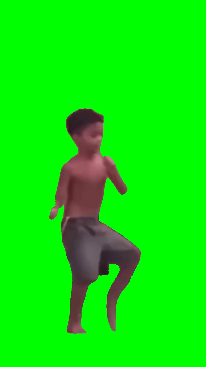 Kid dancing to laitada green screen