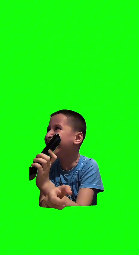 Kid laughing green screen