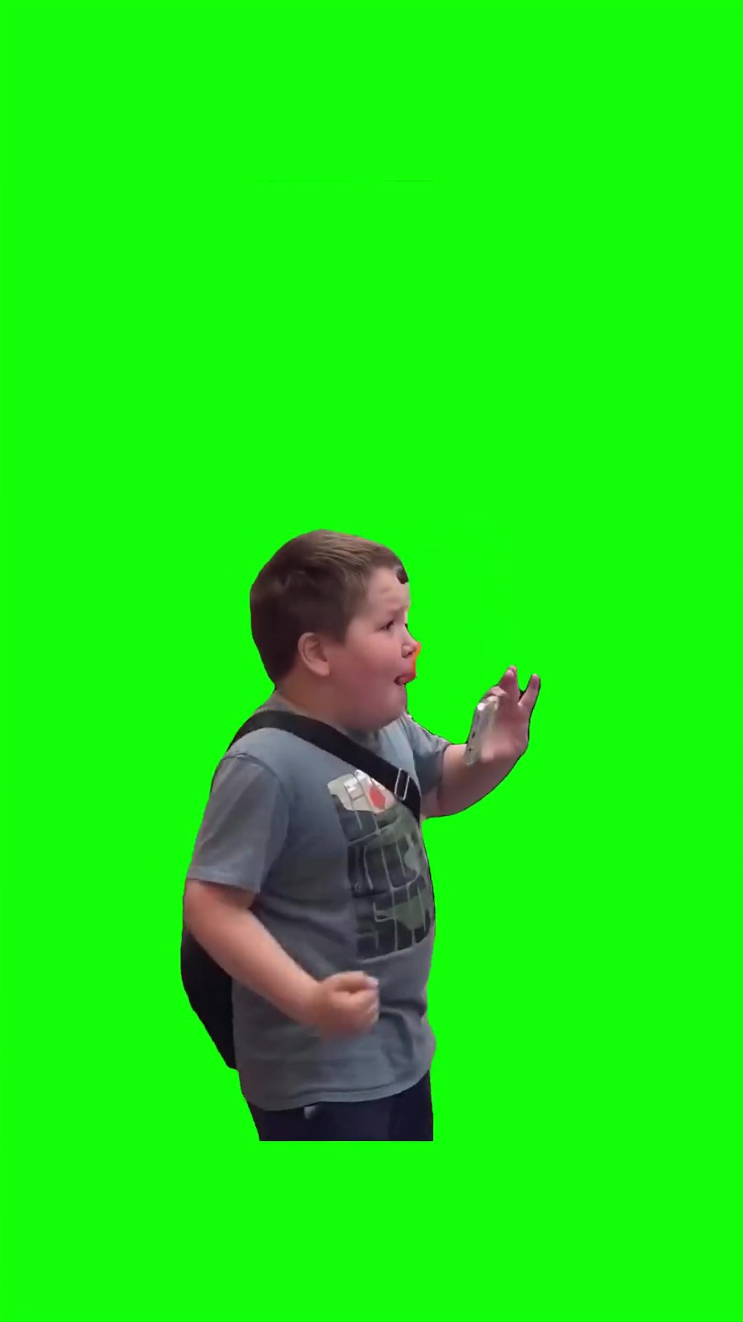 Kid saying davay bam green screen