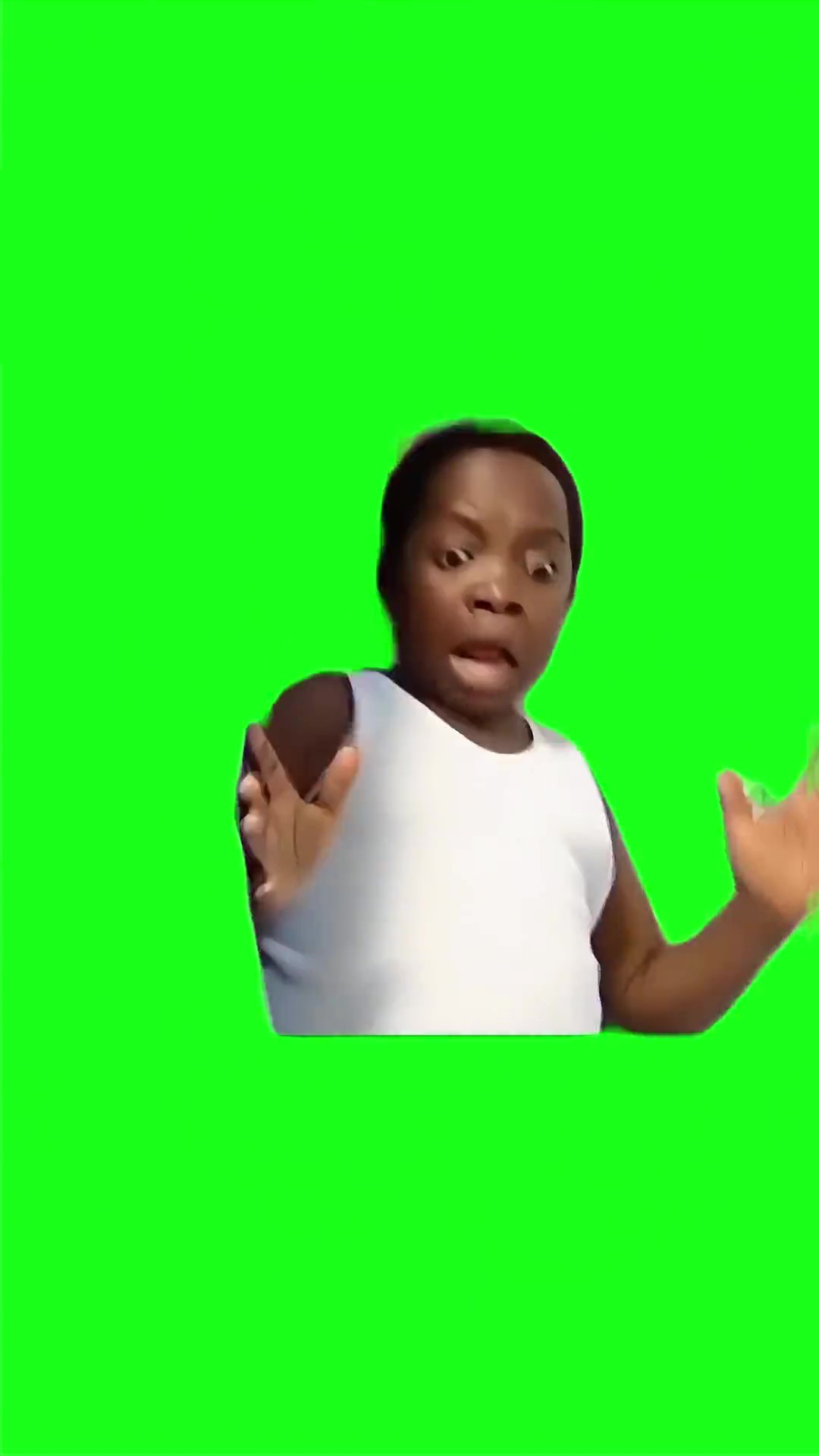 Kid screams money  green screen