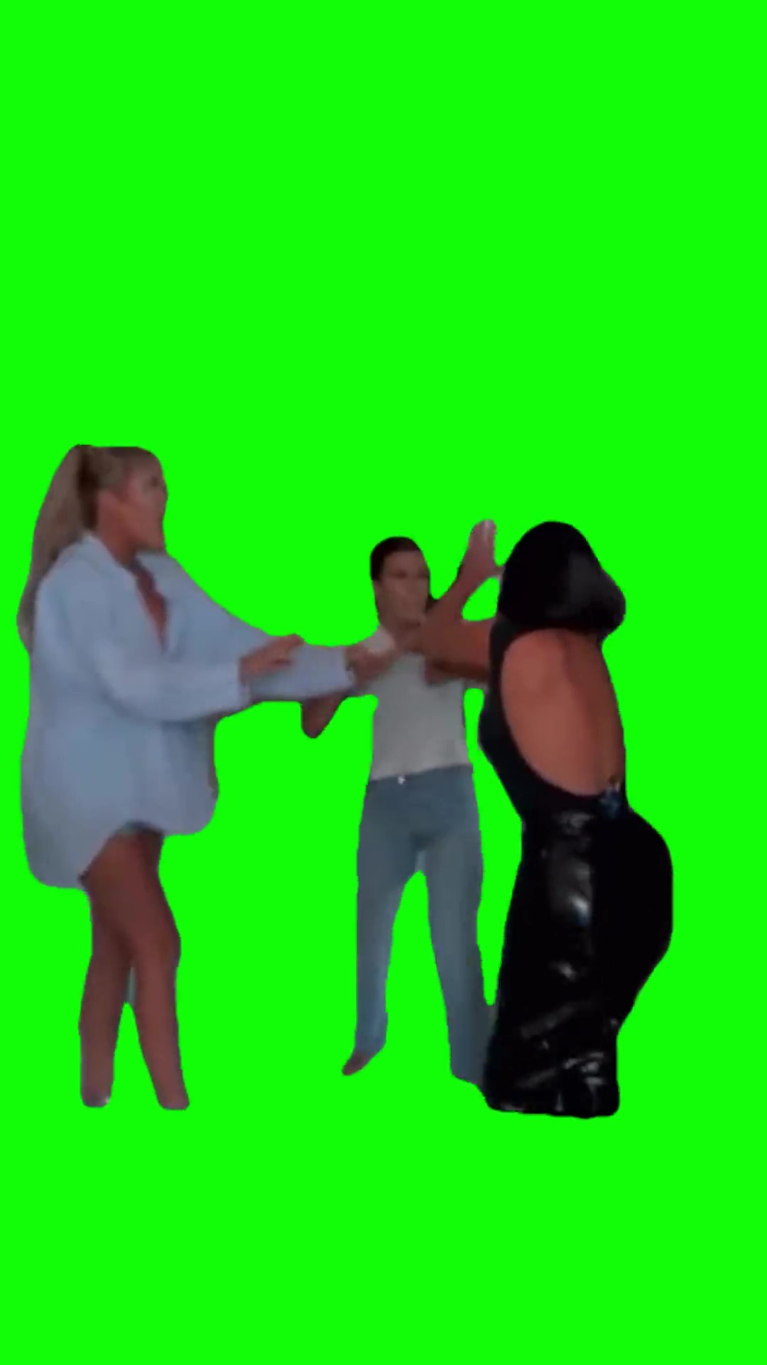 Kim fights her sister green screen