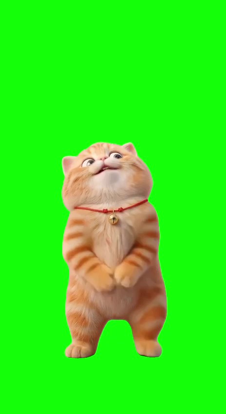 Kitty dancing green screen