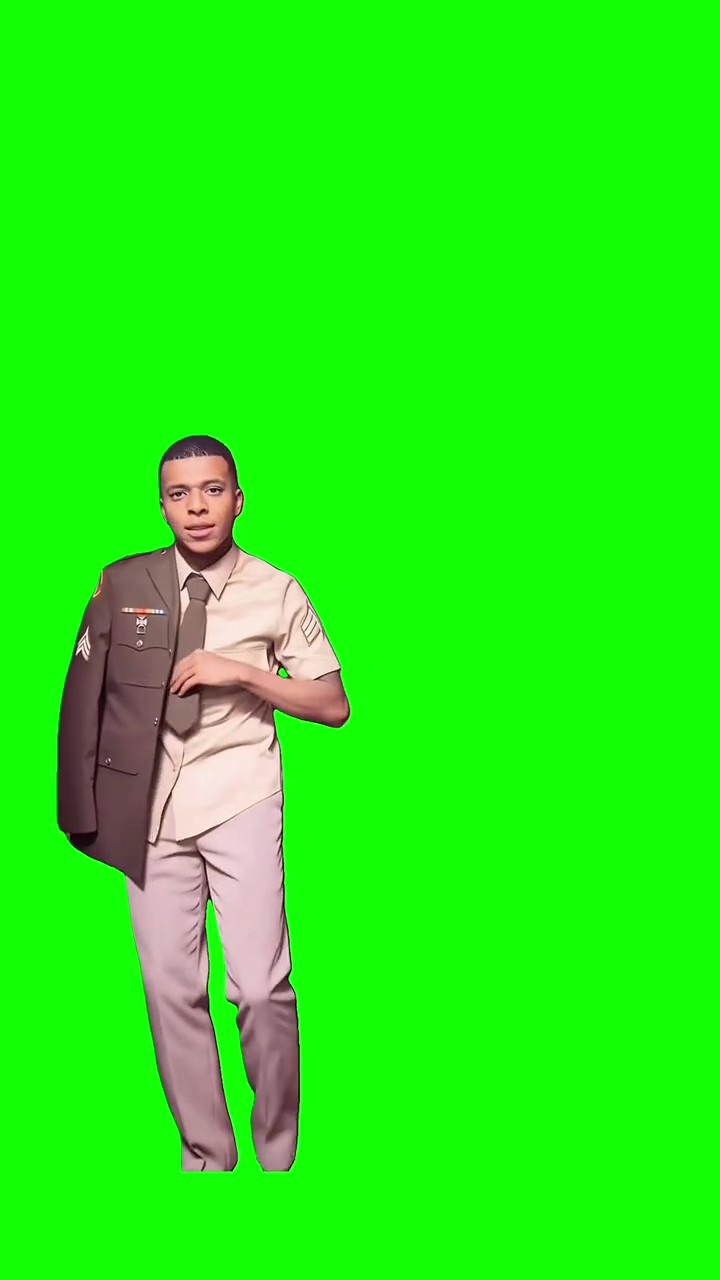Kylian Mbappé dancing  green screen