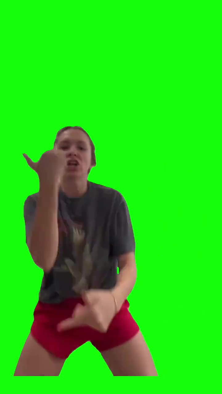 Lady Dancing In Red Shorts green screen