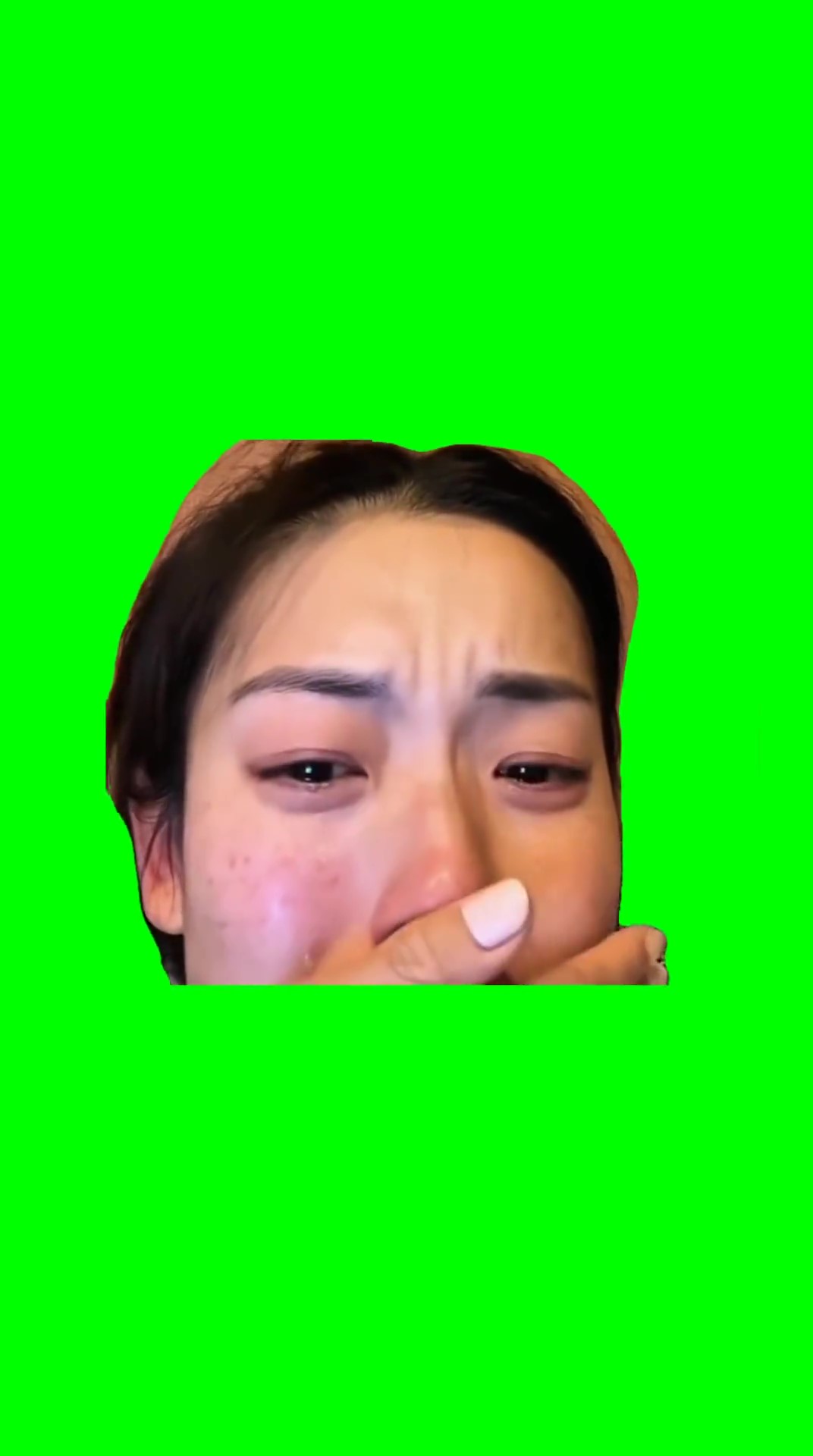 Lady crying green screen