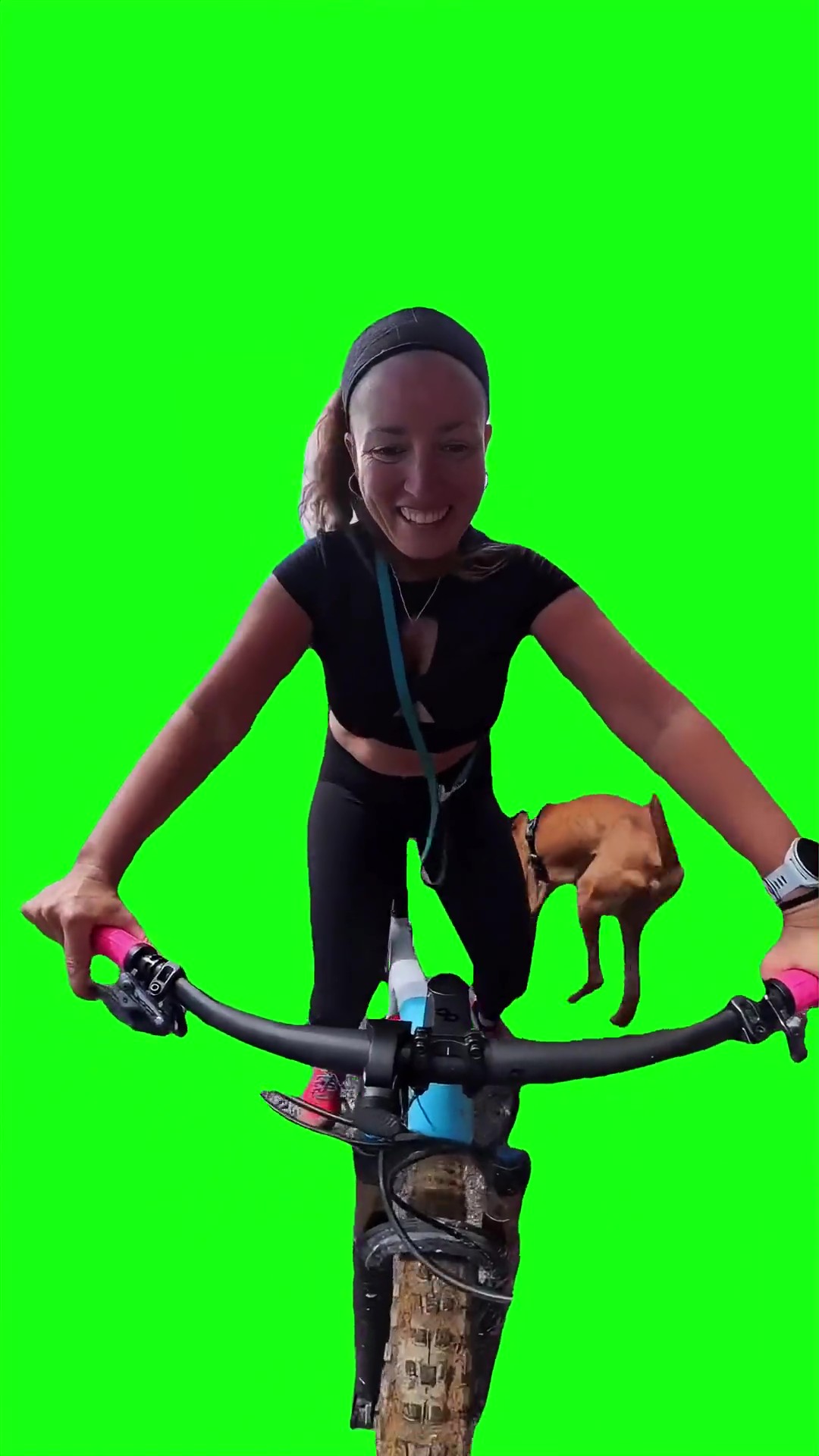 Lady falls off bike