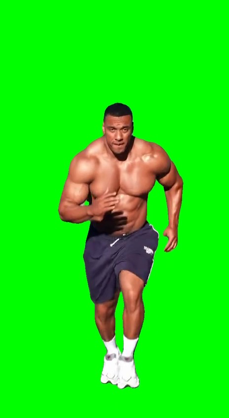 Larry wheels running slow motion green screen
