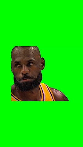 LeBron Shrugs green screen