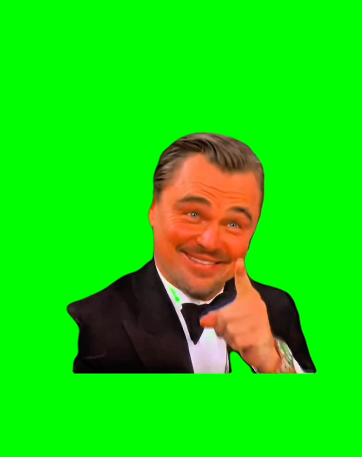 Leo giving a thumbs up green screen