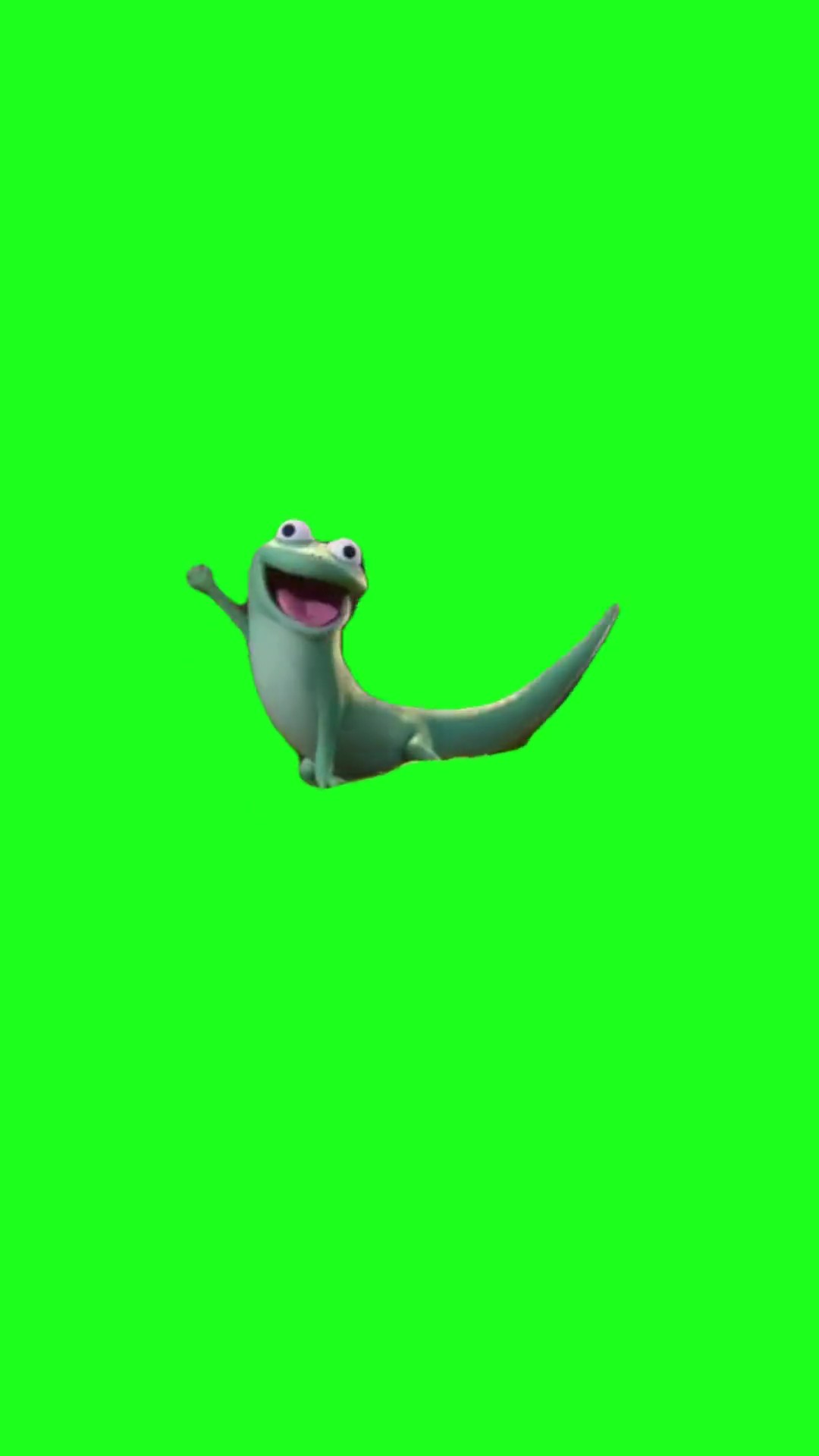 Lizard waving green screen