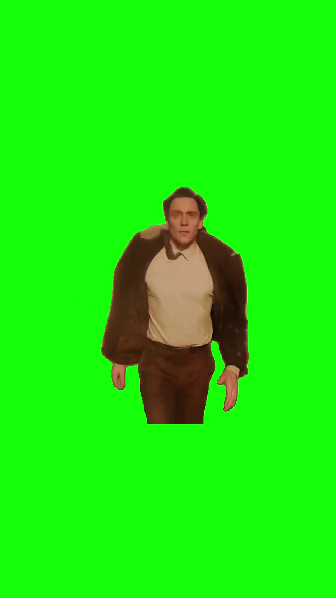 Loki walking green screen