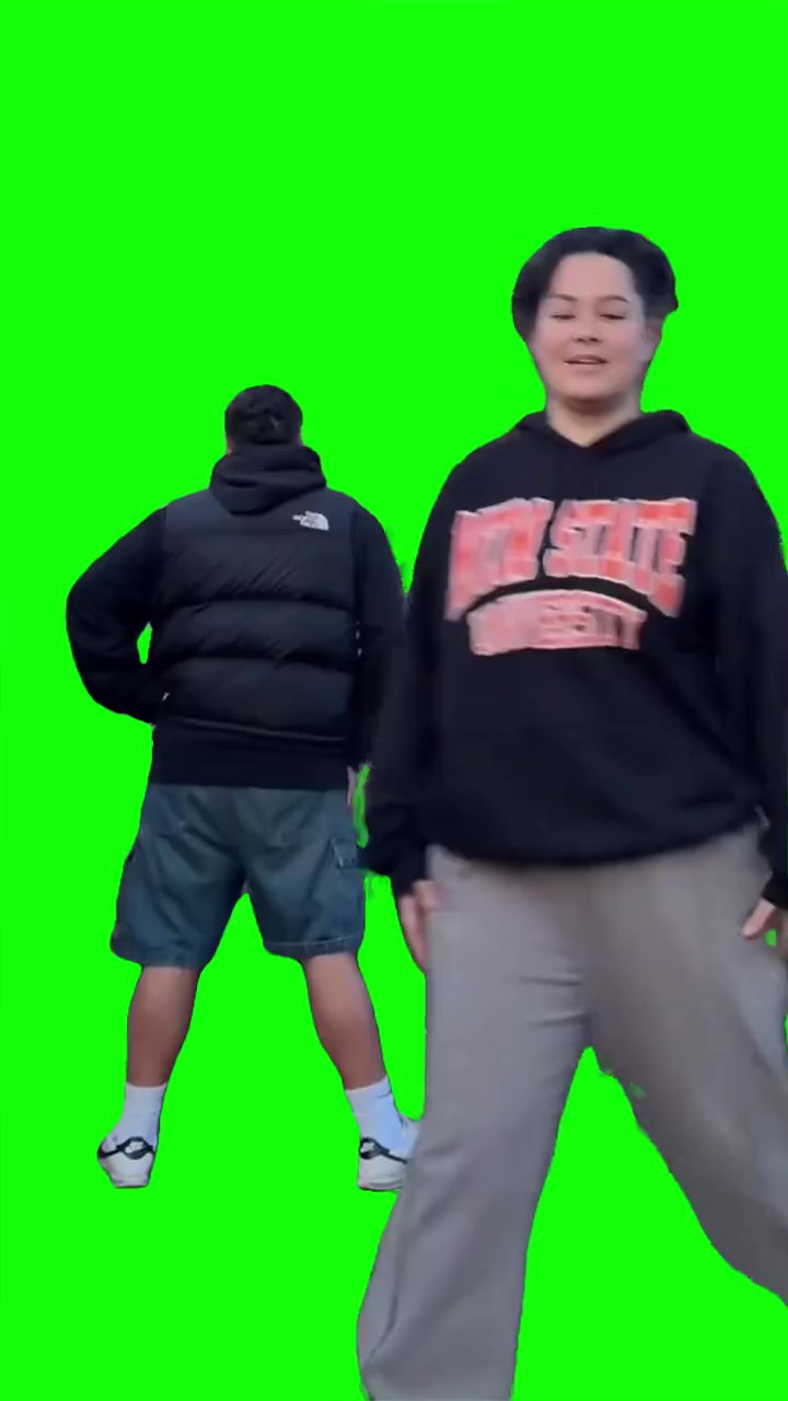 Make her tap out dance green screen