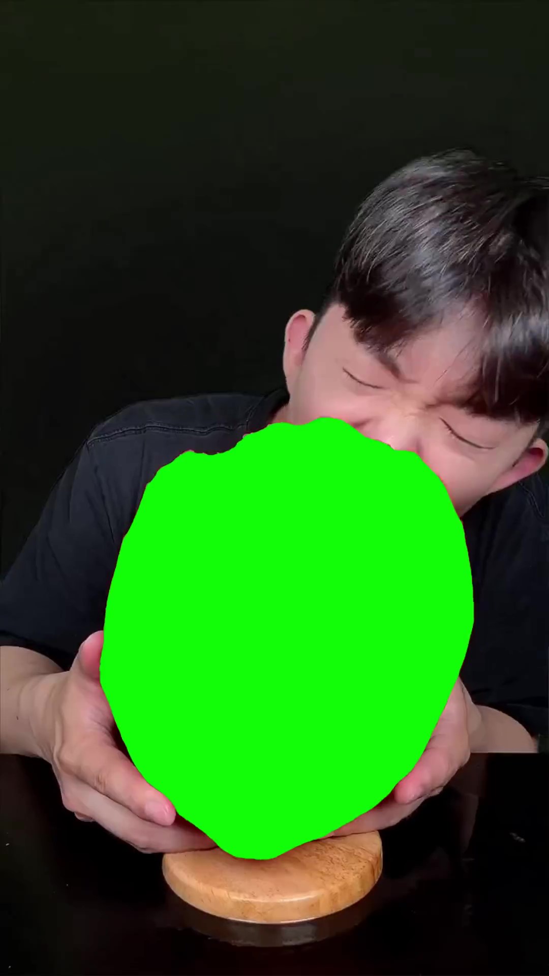 Man Eating green screen