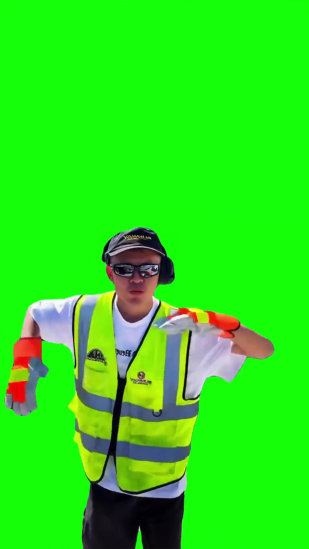 Man dancing green screen