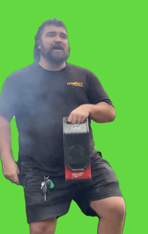 Man singing what you know about me green screen