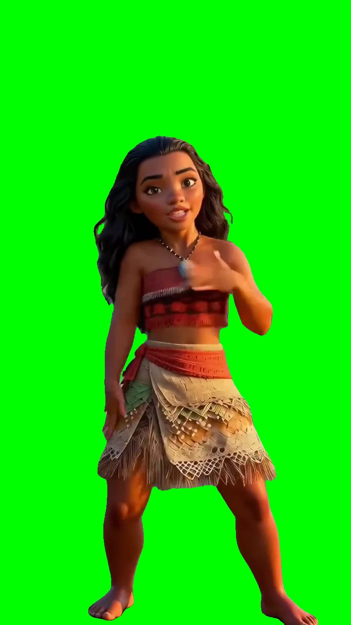 Moana dancing green screen