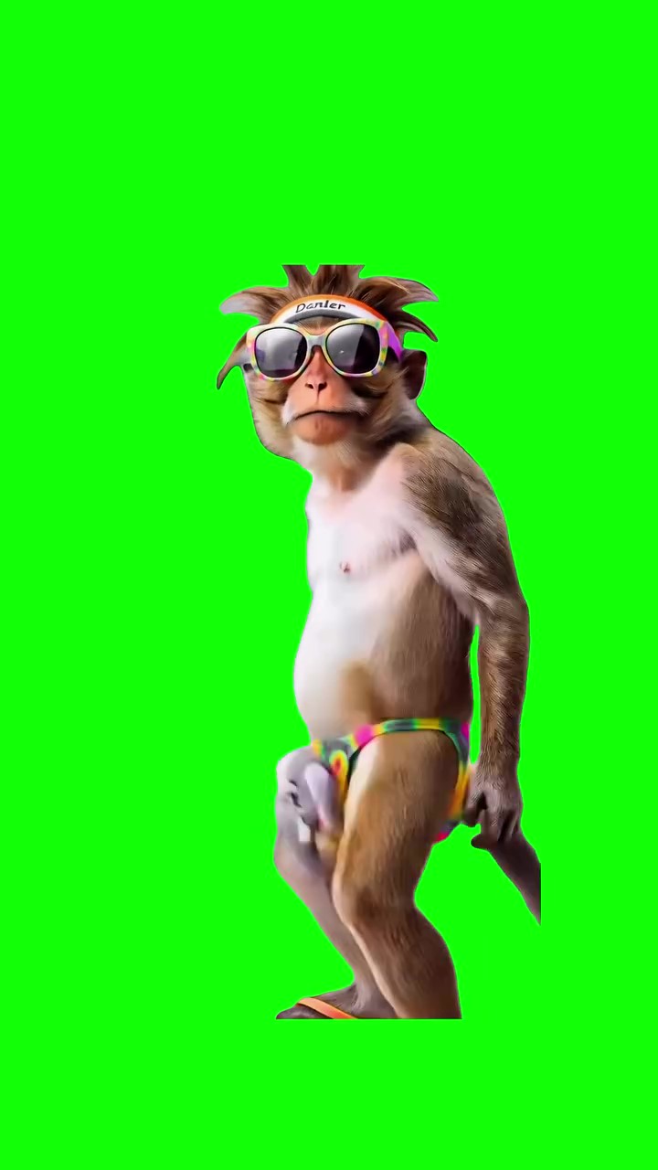 Monkey Dancing green screen