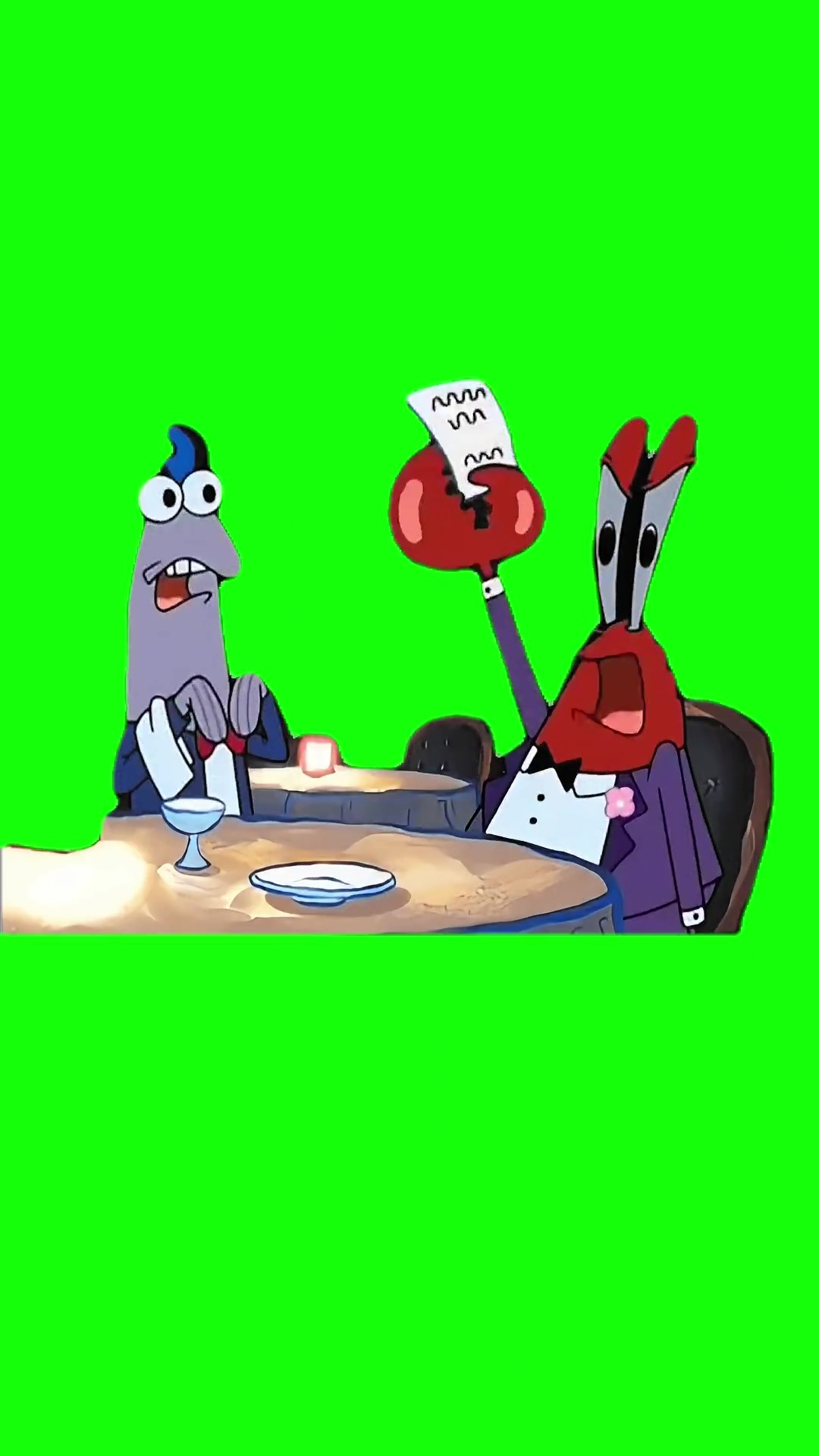 Mr krabs 100 dollars green screen
