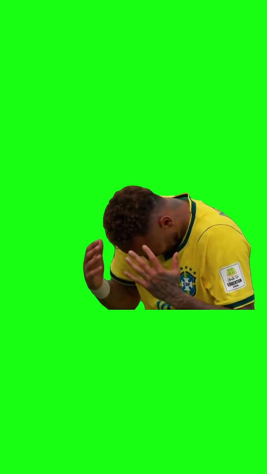Neymar sad green screen