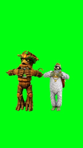 Oak Tree And Yeti Dancing Hush green screen