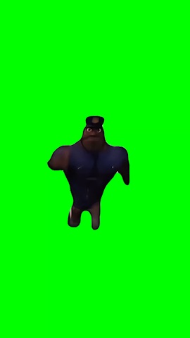 Officer Flint Lockwood Running green screen
