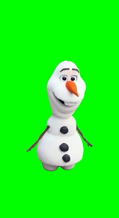 Olaf Faints green screen