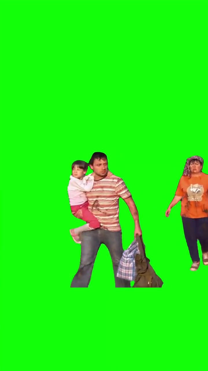 People walking dirty and tired green screen