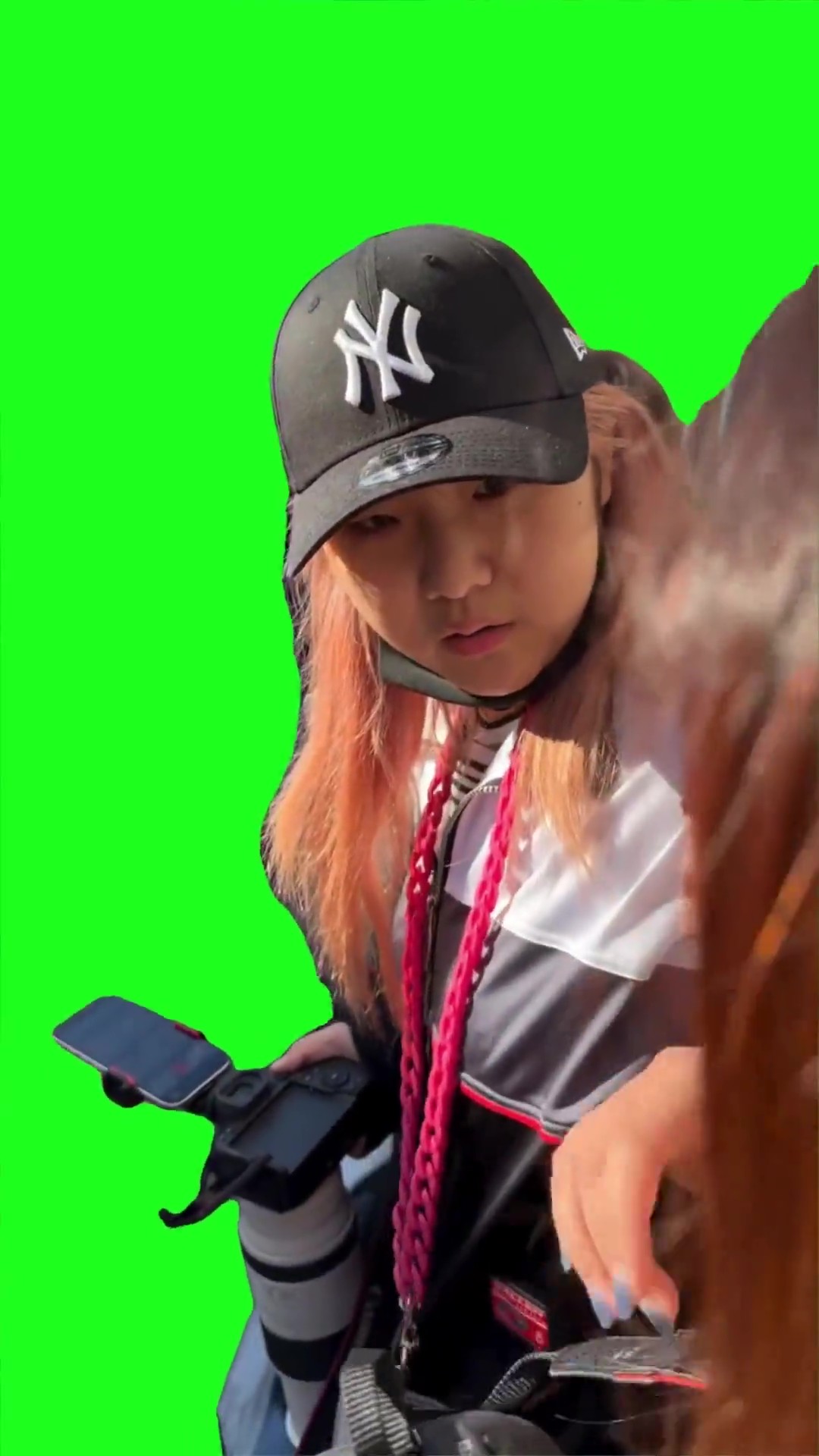 Photographers swear at each other green screen