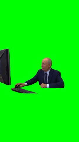 Putin On Computer green screen