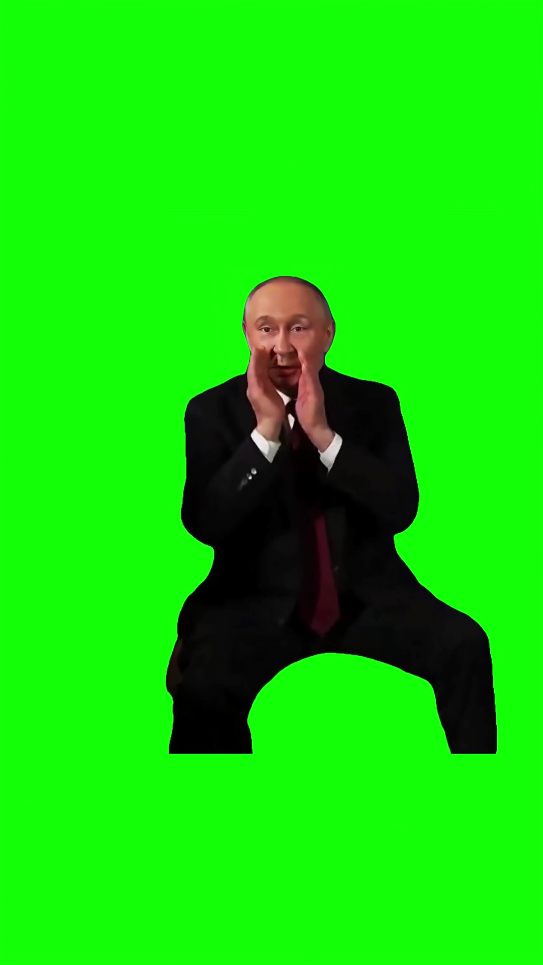 Putin shouting at reporters green screen