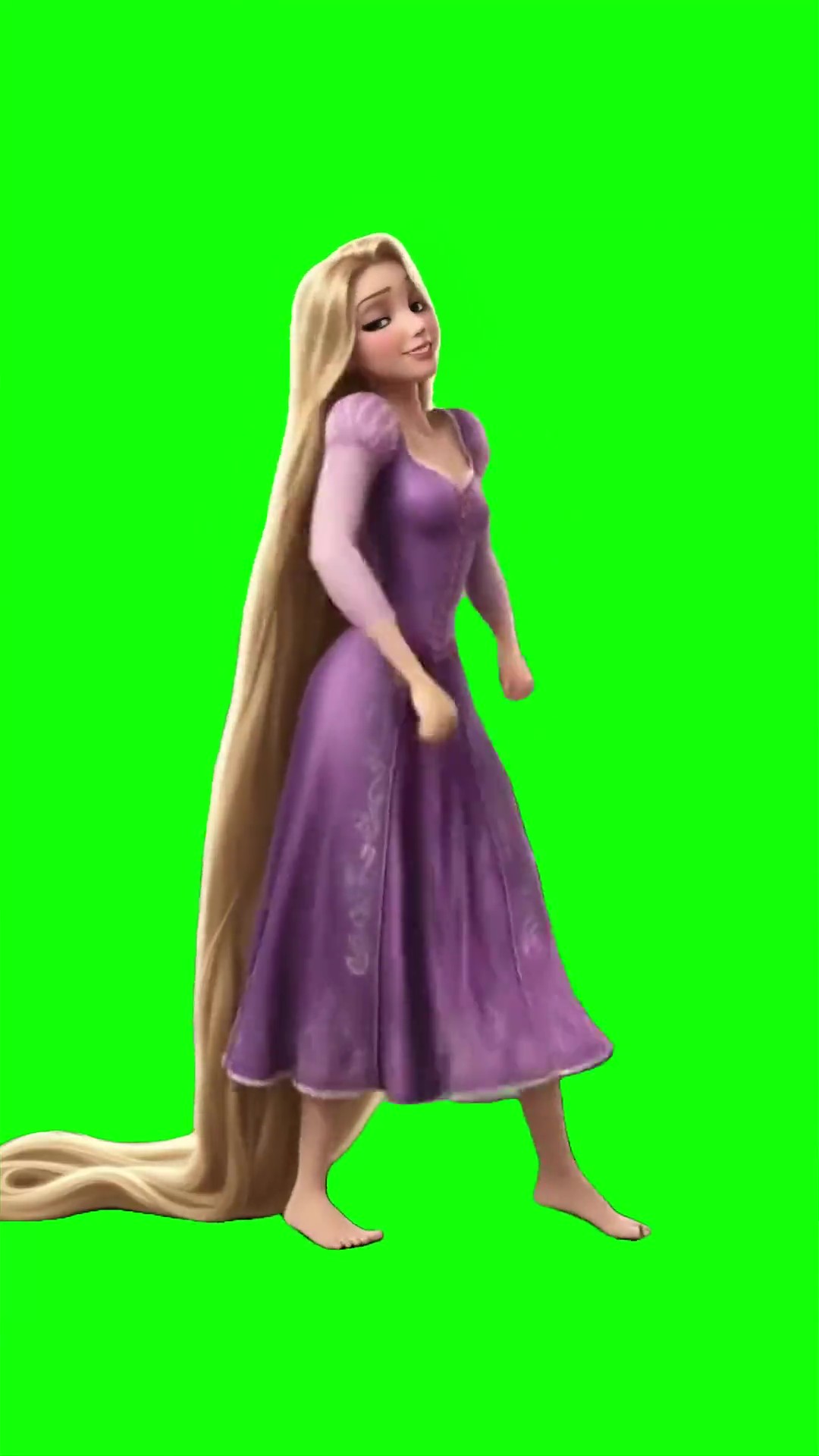 Rapunzel dancing green screen